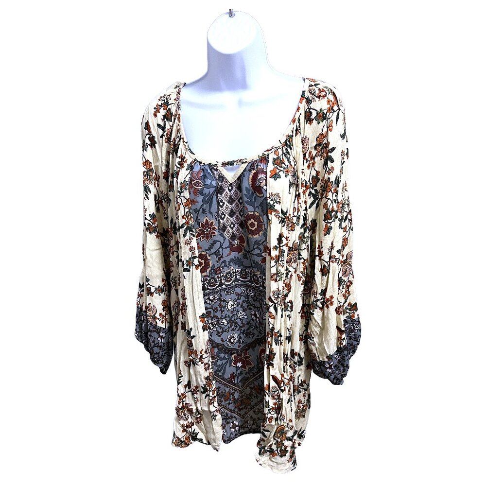 One World Size 2x blouse boho flowy business casual office